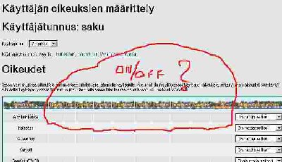 Tässä se varsinainen vika: ON/OFF puuttuu